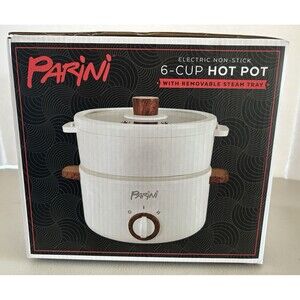 Parini Electric Nonstick 6 Cup Hot pot with Removable Steam Tray. New in box